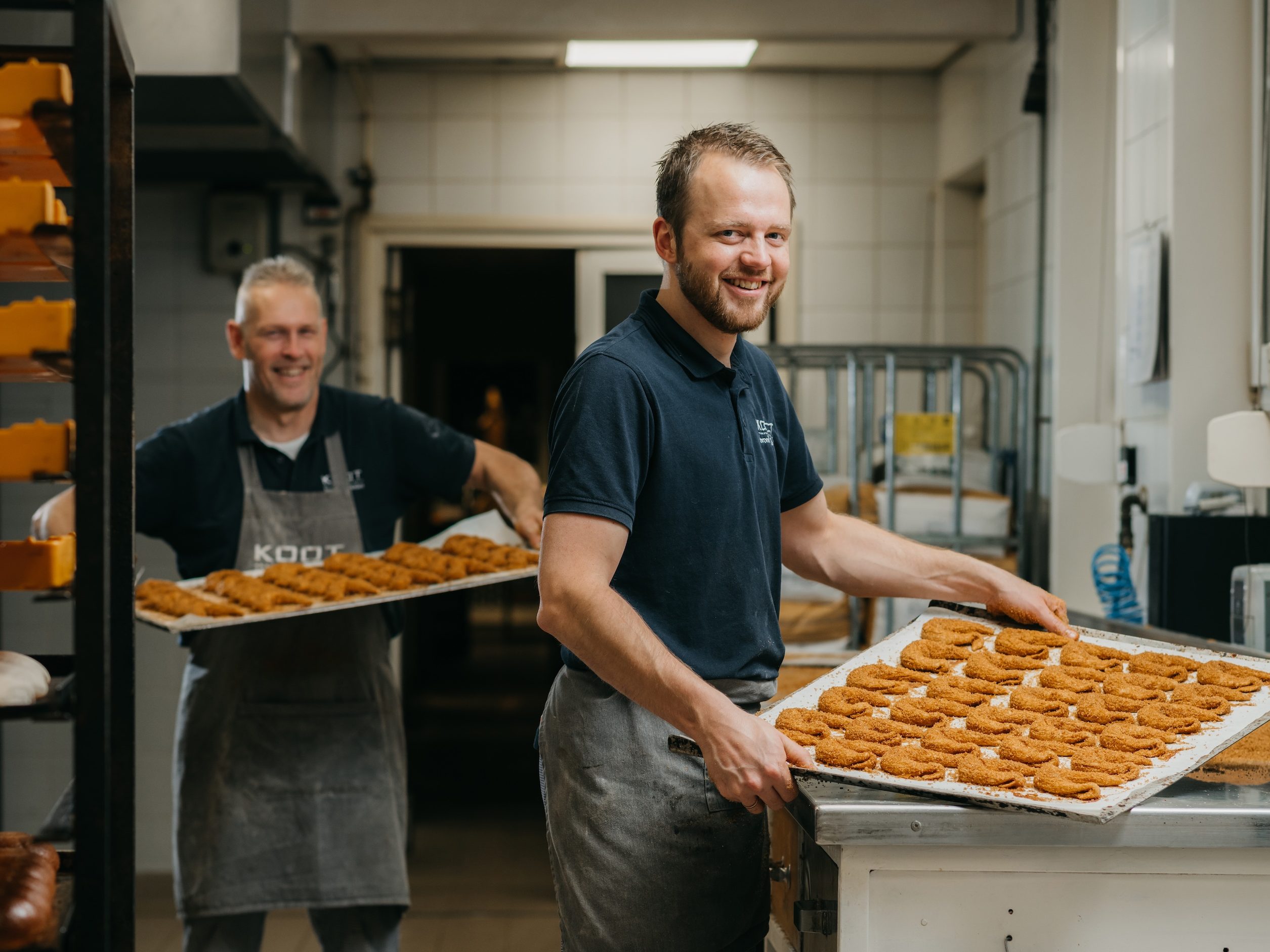 In de Bakkerij Haantje Pik aan het maken